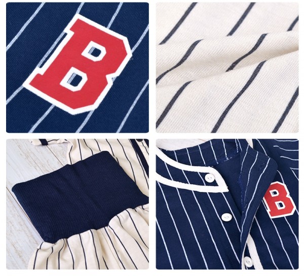 日本 PETIT CADEAU 棒球制服短袖上衣&腹卷短褲