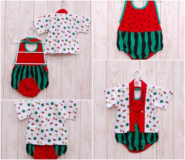 日本純棉露背包屁衣+罩衫