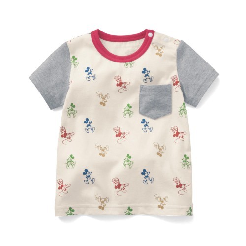 天竺棉滿版米奇口袋短袖T恤