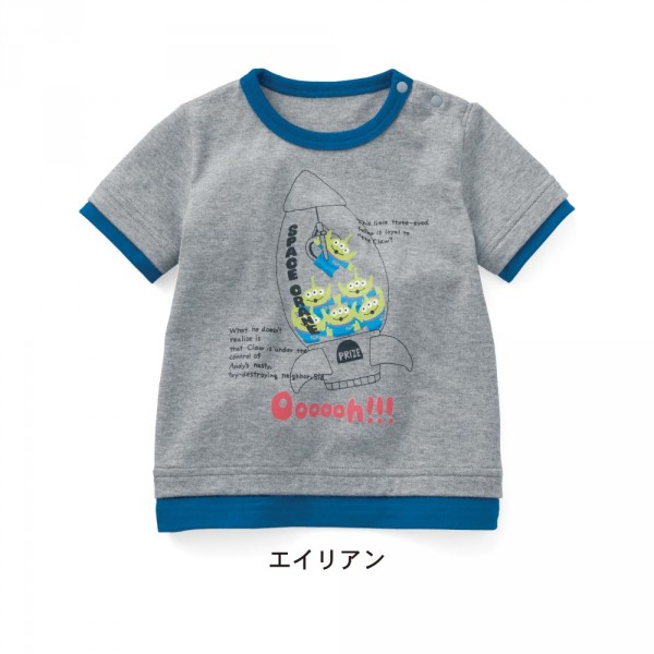 天竺棉印刷圖案假兩件短袖T恤