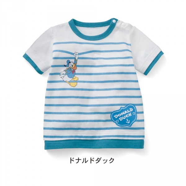 天竺棉印刷圖案假兩件短袖T恤