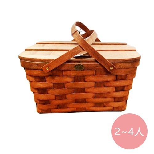 鄉村蓋板上掀式野餐籃（2~4人）