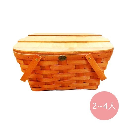 鄉村蓋板上掀式野餐籃（2~4人）