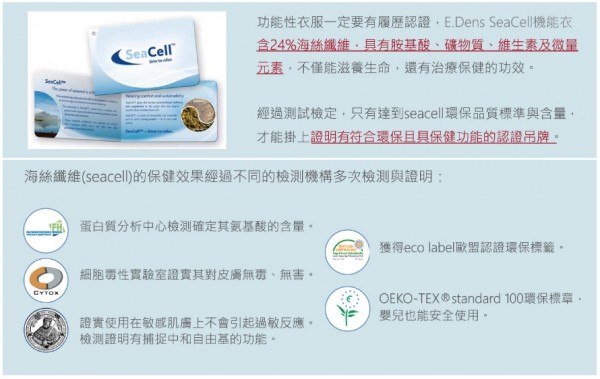 Edenswear 伊登詩 鋅纖維抗敏衣系列