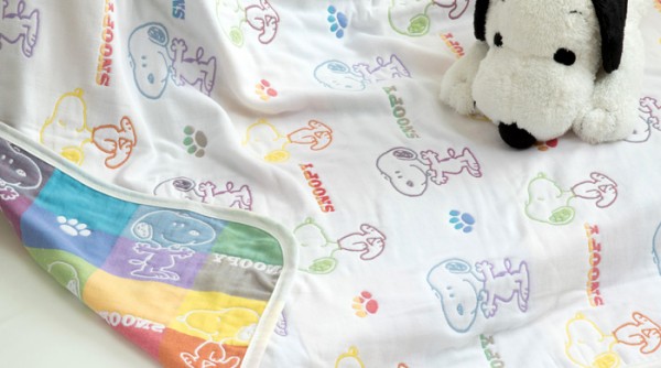 日本西川 living SNOOPY 純棉五重紗被