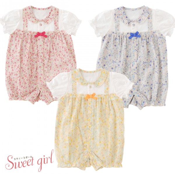 日本 Chuckle Baby 碎花開襟連身裝