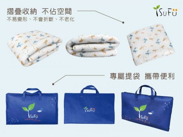 3D AIRMESH Happy Birds 寶寶透氣床墊組(送透氣嬰兒定型枕)