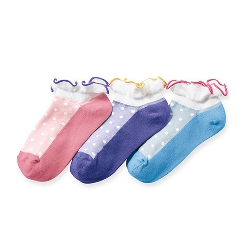 日本千趣會 襪底配色透氣女寶襪三雙組