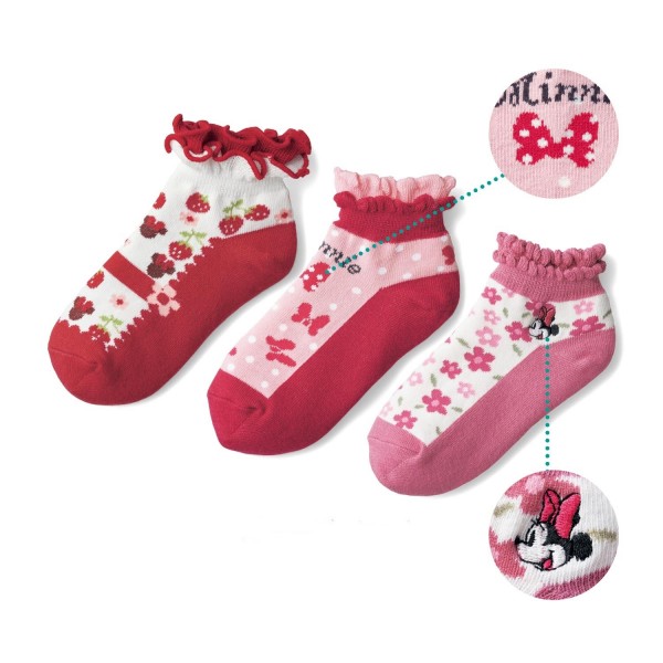 日本千趣會 襪底配色迪士尼童襪三雙組