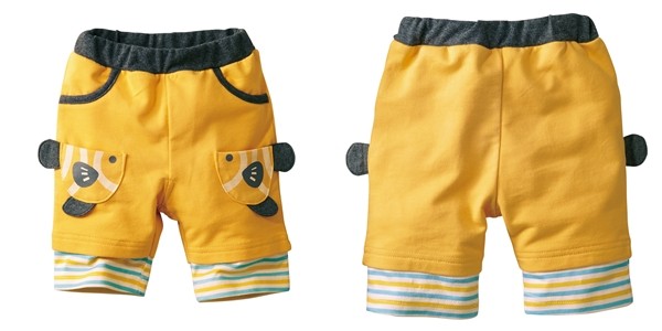 日本 Nissen 小魚口袋條紋拼接純棉短褲