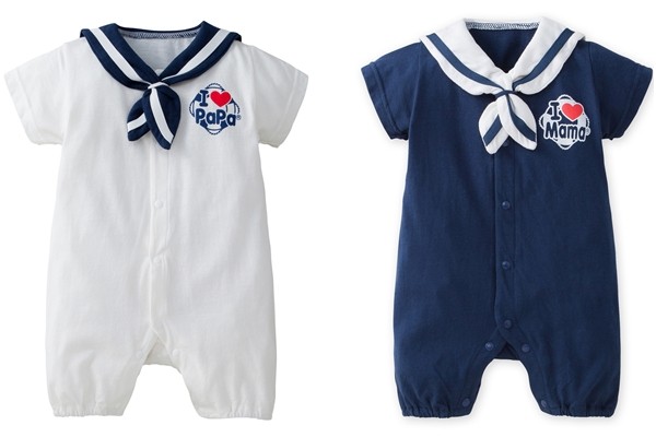 日本 Nissen 天竺棉寶寶水手服連身衣