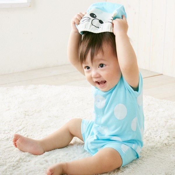 日本 Nissen 天竺棉附帽子造型連身衣