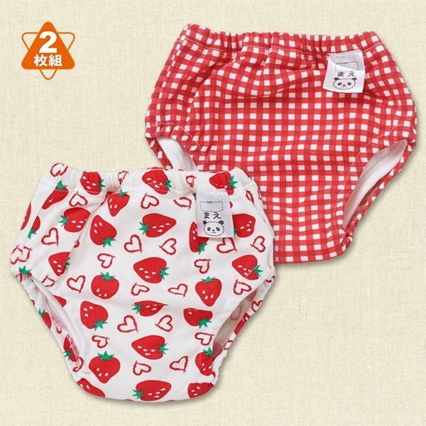  new！草莓x紅白格四層吊掛式學習褲兩件組