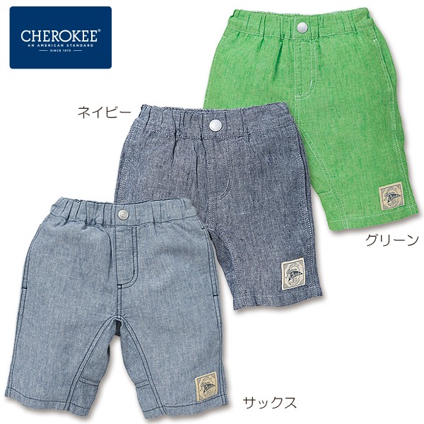 CHEROKEE 素色縫標亞麻短褲