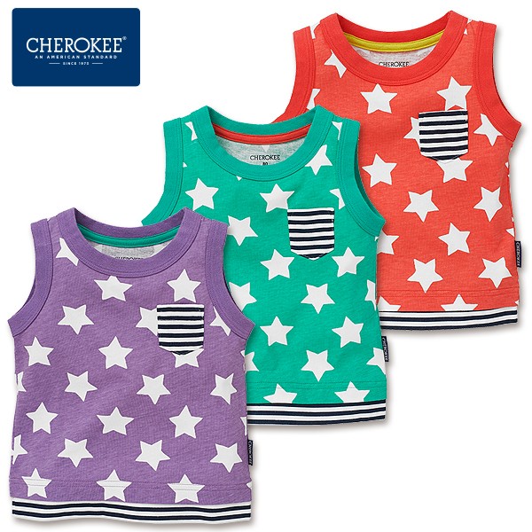 CHEROKEE 條紋拼接星星無袖背心