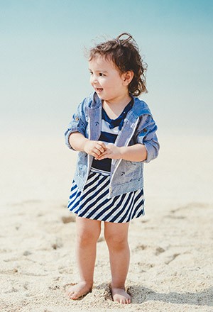 CHEROKEE 蝴蝶結條紋無袖連身洋裝