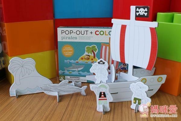 美國 Petit Collage - 立體組裝拼圖 (著色版)-海盜船