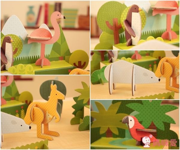 Petit Collage 立體組裝拼圖豪華版 世界動物