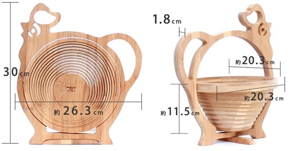 日本 TOSSDICE 竹製造型折疊式 2way 置物籃