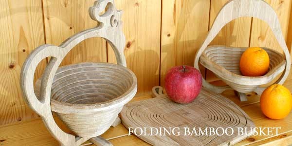 日本 TOSSDICE 竹製造型折疊式 2way 置物籃