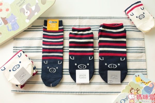 靴下屋 日本製小豬條紋親子襪