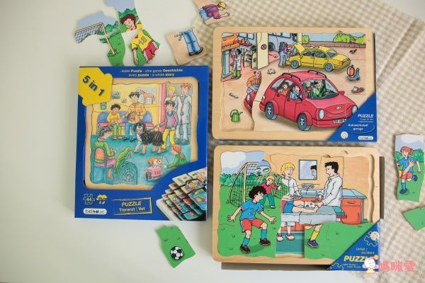 Beleduc - 多層木拼圖-動物醫生