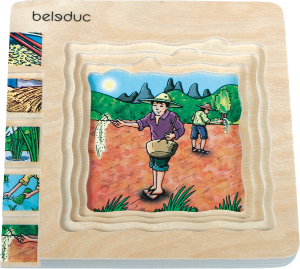 ✿Beleduc 多層木拼圖：稻米　