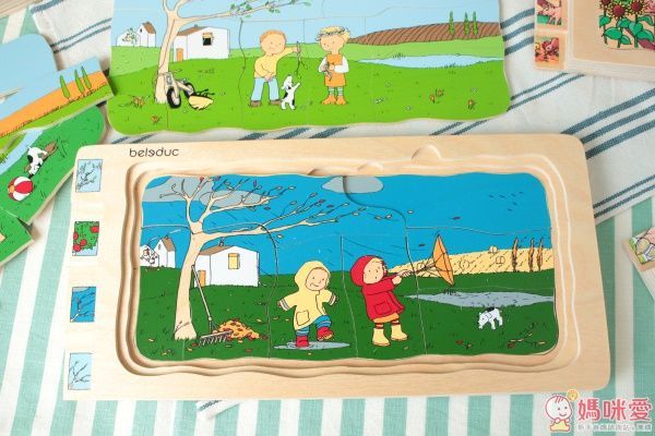 Beleduc 多層木拼圖:四季