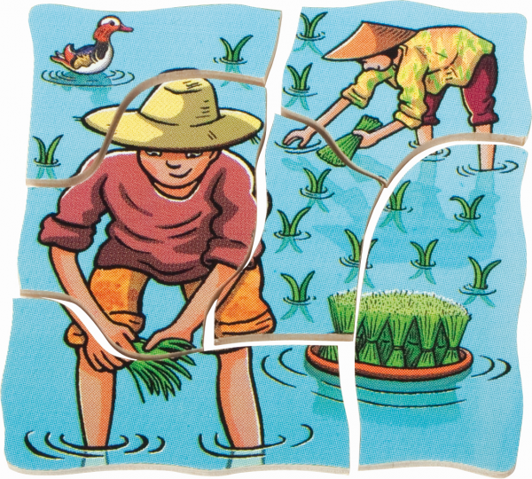 ✿Beleduc 多層木拼圖：稻米　