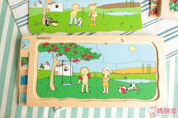 Beleduc 多層木拼圖:四季