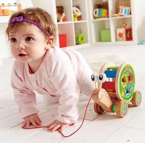 Hape 蝸牛分類積木拉車