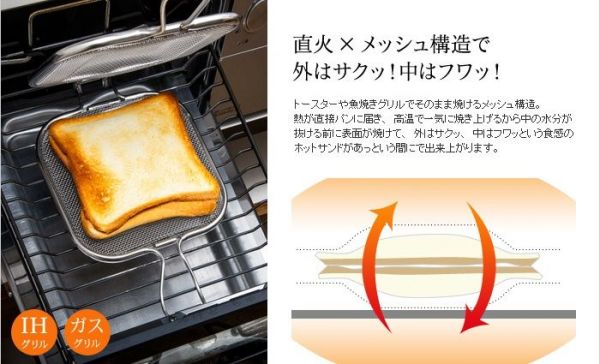 日本 leye ：日本製不鏽鋼三明治烤網(附日文食譜)