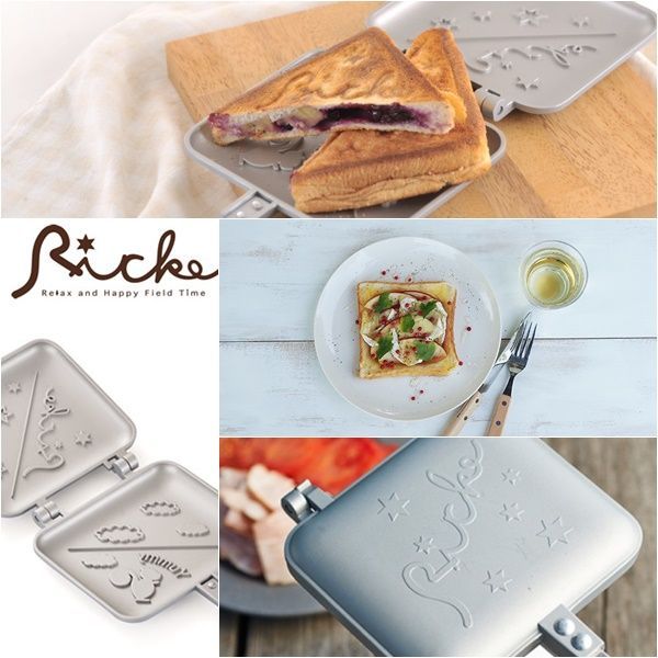 日本 Ricke：中國製鋁合金三明治烤盤(附日文食譜+烤盤保護袋)