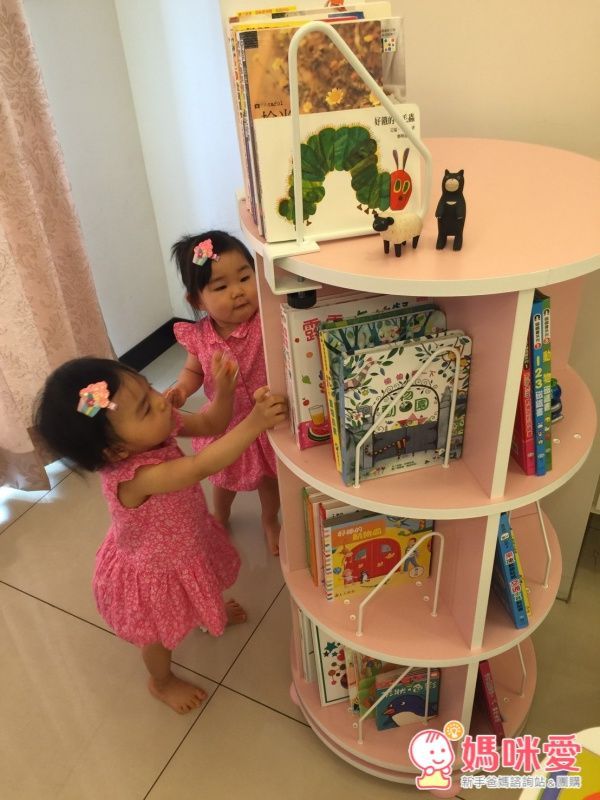 粉/綠色限時特惠!容量大升級 【第一博士 360° 旋轉書櫃】