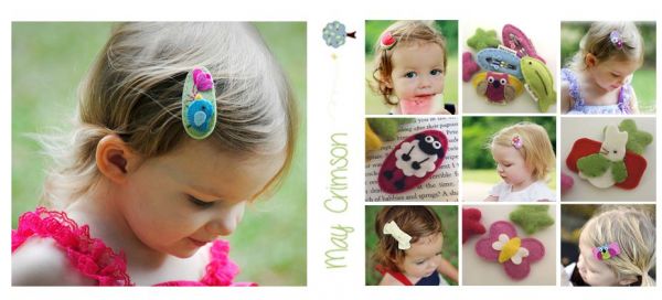 英國 May Crimson 手工羊毛氈髮夾