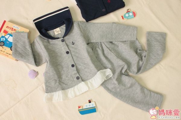 日本 PETIT CADEAU 長袖水手服衣領前開扣家居服