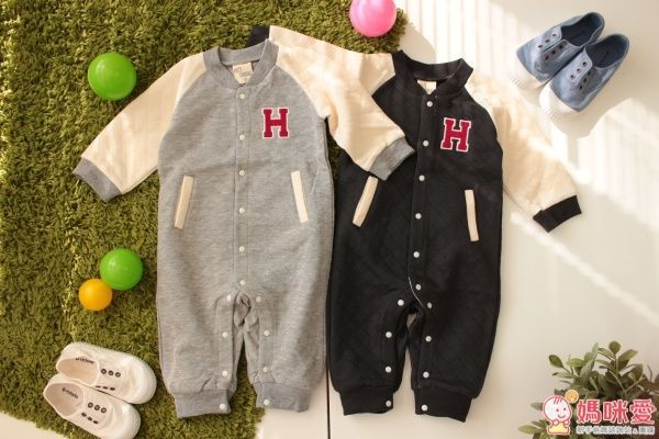 日本 PETIT CADEAU H 長袖棒球風連身衣