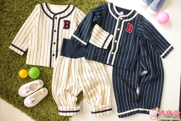日本 PETIT CADEAU 長袖棒球腹卷睡衣