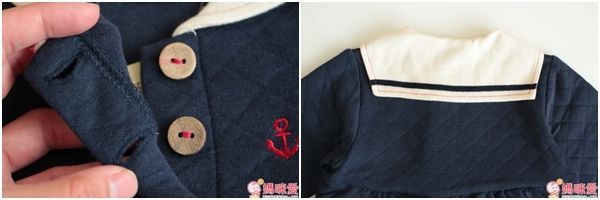日本 PETIT CADEAU 長袖水手服衣領連身包屁裙