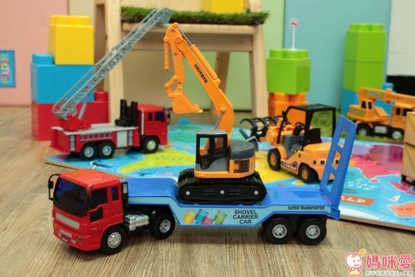小小家 工程小車車 磨輪聯結車+怪手