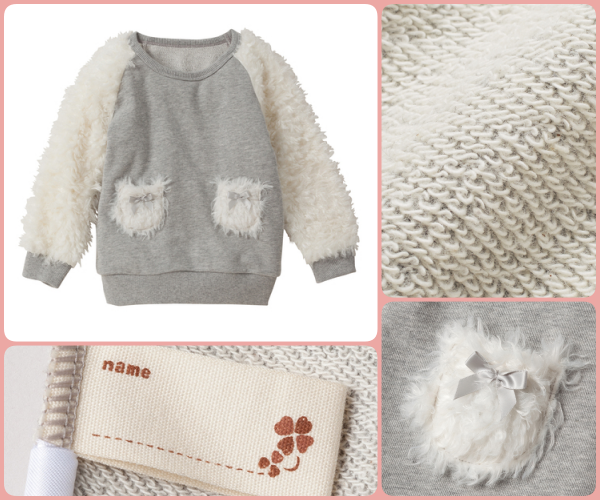 ❄ Nissen：毛絨絨蝴蝶結口袋上衣