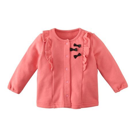 ❄ Nissen：純棉裏毛綴邊蝴蝶結小外套