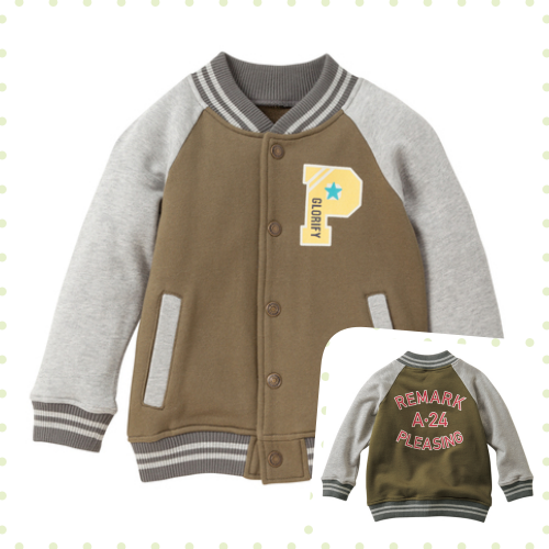 ❄ Nissen：純棉裏毛棒球風外套（卡其）