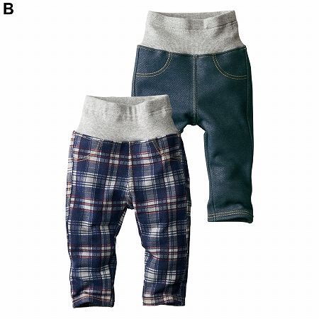 ✪ Nisssen 裏毛絨長褲2條組(附肚圍)