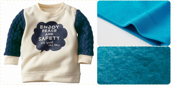 ✪ Nisssen 裏起毛拼接長袖針織衫