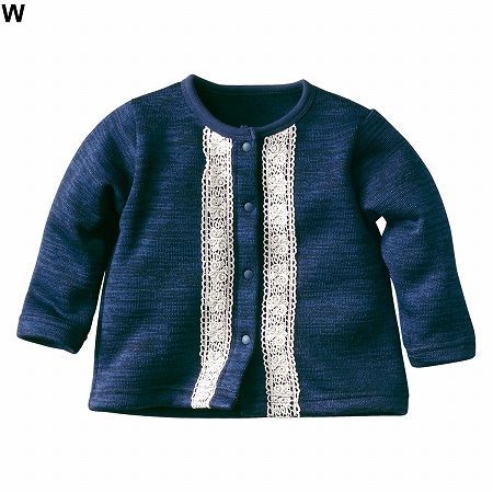 Nisssen 針織風裏絨蕾絲綴邊小外套