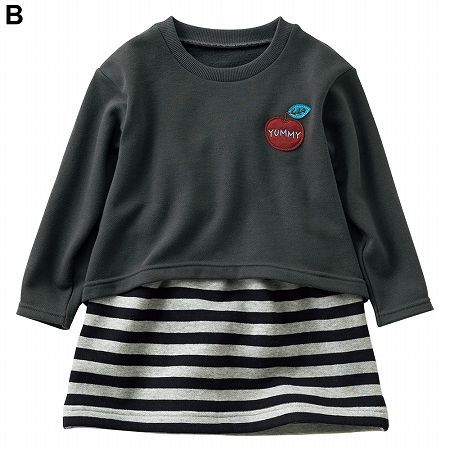 ✪ Nisssen 假兩件式裏毛拼接洋裝 