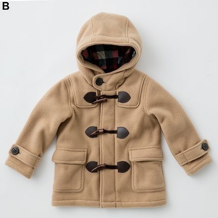 ✪ Nisssen 學院風連帽牛角刷毛短大衣