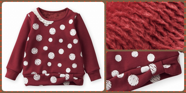  Nisssen 裏絨蕾絲圓點休閒服