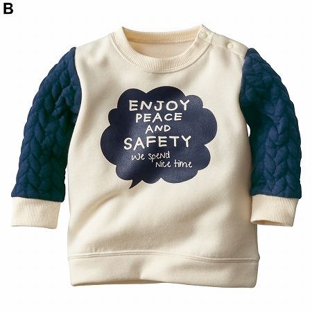 ✪ Nisssen 裏起毛拼接長袖針織衫